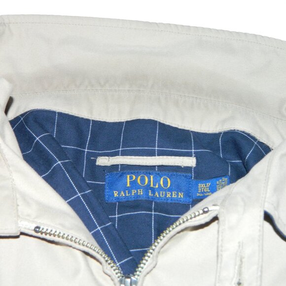 POLO Ralph Lauren Men's Full Zip Up 100% Cotton Khaki Beige Bomber Jacket Sz 3XL - Picture 9 of 16